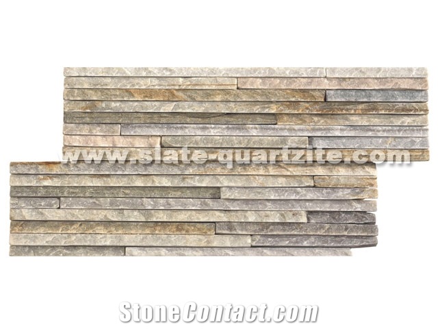 35*18 P014 Tight Strip Slate Split Face Wall Stone Cladding, Cultured Stone, Stone Veneer, Ledge Stone, Cultured Stone Veneer, Thin Ledger Stacked Stone Veneer