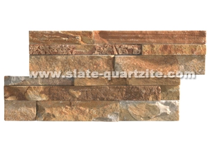 35*18 Rusty Slate Split Face Wall Stone Cladding, Cultured Stone, Stone Veneer, Ledge Stone, Cultured Stone Veneer, Thin Ledge Stacked Stone Veneer
