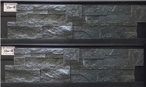 Black Quartzite Cultured Stone Veneer Z Shape, Cultured Stone Wall Cladding, Ledger Stacked Stone Veneer, Thin Ledgestone Veneer