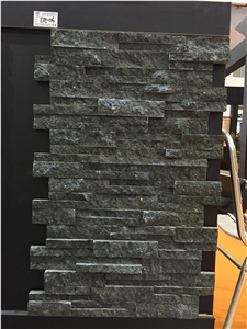 Black Quartzite Cultured Stone Veneer Z Shape, Cultured Stone Wall Cladding, Ledger Stacked Stone Veneer, Thin Ledgestone Veneer