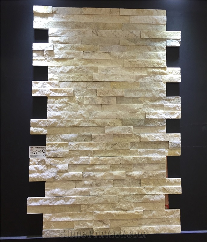 Cheap White Quartzite Cultured Stone Veneer Natural Split Face Z Shape, Cultured Stone Wall Cladding, Ledger Stacked Stone Veneer, Thin Ledgestone Veneer