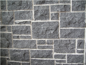 Dark Grey Tumbled Stone Veneer, Wall Cladding, Limestone Stacked Culture Stone