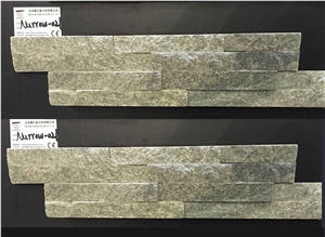 Green Quartzite Cultured Stone Veneer, Cultured Stone Wall Cladding, Ledger Stacked Stone Veneer, Thin Ledgestone Veneer
