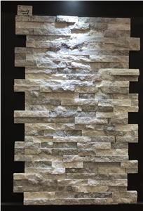 Grey White Marble Cultured Stone Veneer, Cultured Stone Wall Cladding, Ledger Stacked Stone Veneer, Thin Ledgestone Veneer