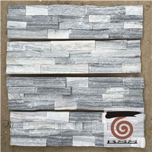 Grey White Marble Natural Split Face Cultured Stone, Wall Cladding, Stone Veneer, Ledge Stone