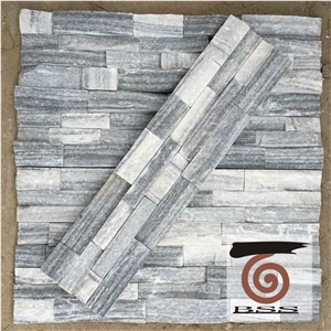 Grey White Marble Natural Split Face Cultured Stone, Wall Cladding, Stone Veneer, Ledge Stone