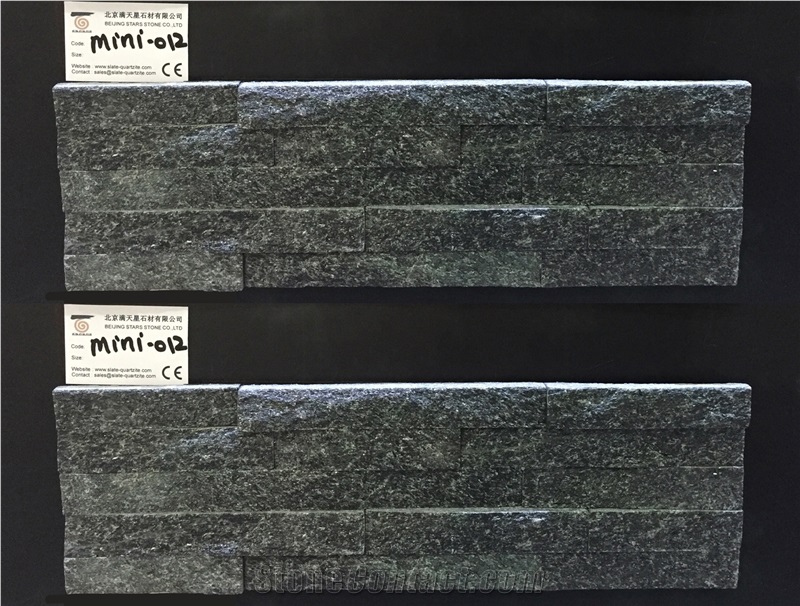 Mini Panel Super Thin Black Quartzite Wall Cladding, Cultured Stone, Stone Veneer
