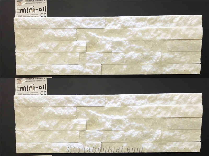 Mini Panel Super Thin Stone Veneer, White Quartzite Cultured Stone