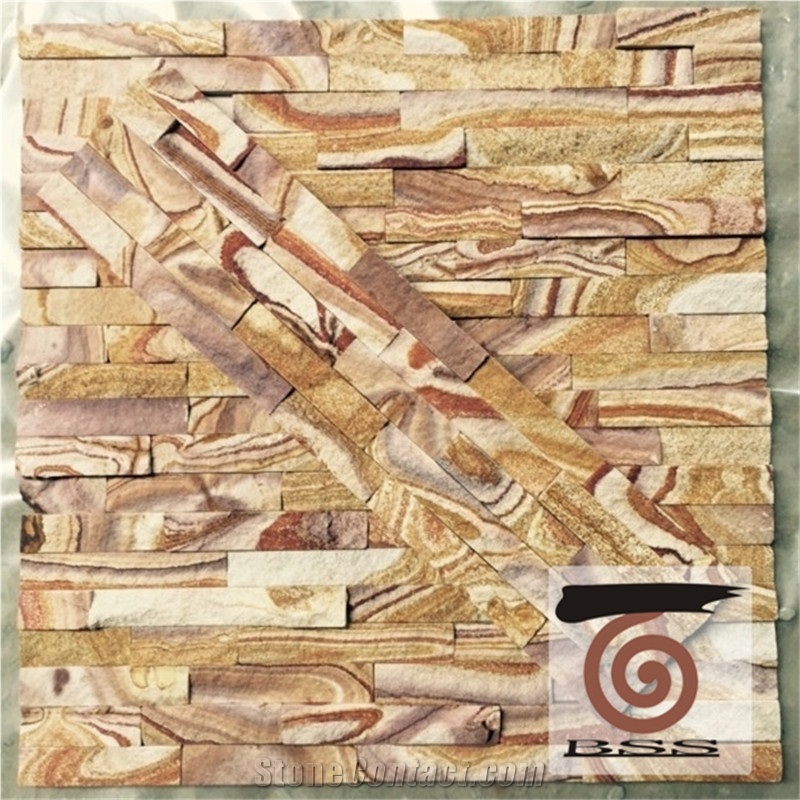 Multicolor Sandstone Cultured Stone, Ledge Stone, Wall Cladding, Stone Veneer