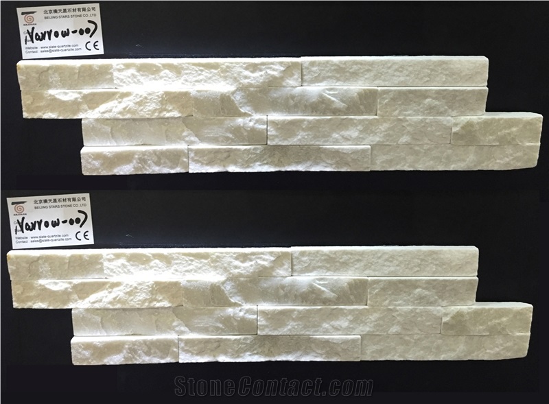 Narrow White Quartzite Cultured Stone