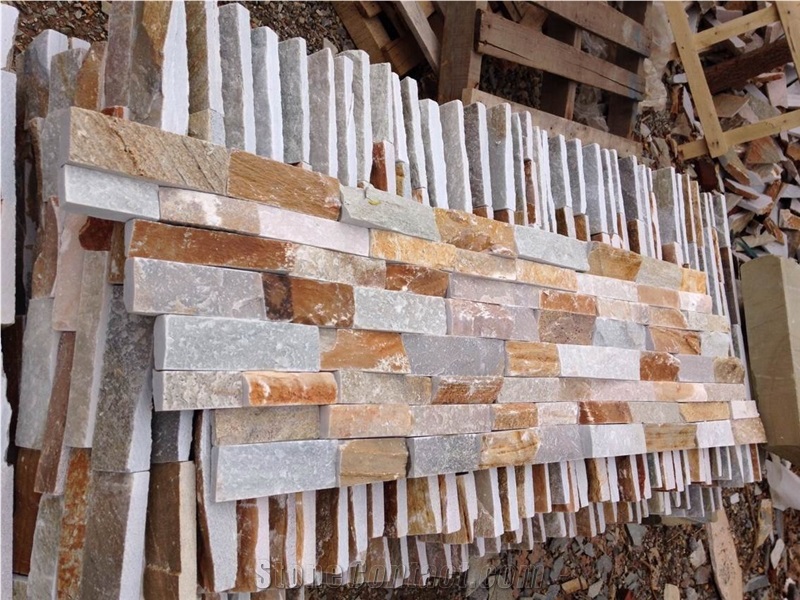 On Sale China Rusty Brown Slate Cultured Stone, Wall Cladding, Stacked Stone Veneer Clearance, Manufactured Stone Veneer