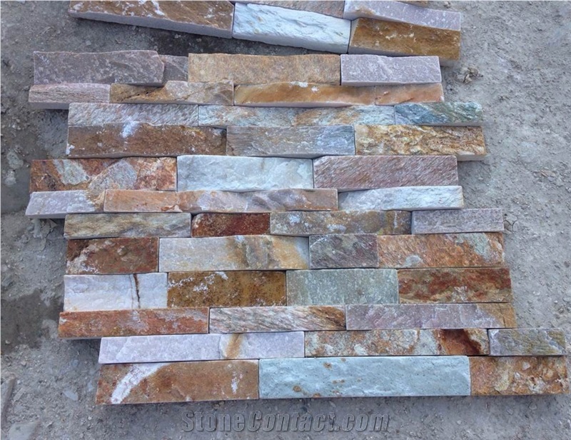 On Sale China Rusty Brown Slate Cultured Stone, Wall Cladding, Stacked Stone Veneer Clearance, Manufactured Stone Veneer