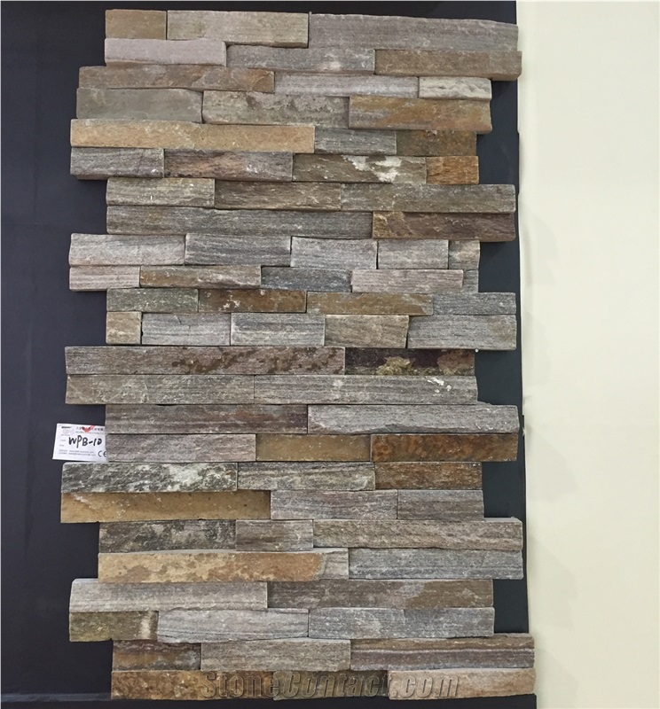 Quartzite Cultured Stone Veneer Split Rough Face Z Shape, Cultured Stone Wall Cladding, Ledger Stacked Stone Veneer, Thin Ledgestone Veneer