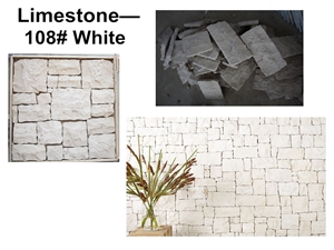 Random White Limestone Field Stone, Stacked Wall Cladding, Loose Stone