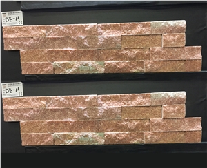 Red Quartzite Cultured Stone Veneer, Cultured Stone Wall Cladding, Ledger Stacked Stone Veneer, Thin Ledgestone Veneer