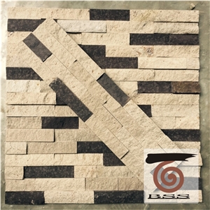 White Black Sandstone Rough Surface Wall Stone Cladding, Cultured Stone, Stone Veneer, Ledge Stone, Cultured Stone Veneer, Thin Ledge Stacked Stone Veneer
