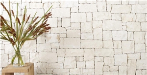 White Limestone Tumbled Loose Field Stone, Cultured Stone Stacked Wall Cladding