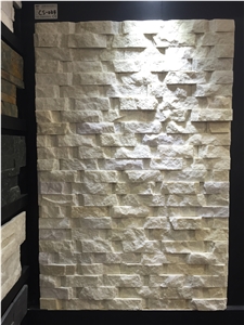 White Quartzite Wall Cladding , Cultured Stone Veneer Ledge Stone Walling Panel White Quartzite Wall Cladding , Cultured Stone Veneer Ledge Stone Walling Panel