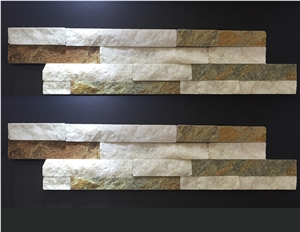 White Quartzite with Rusty Quartzite Mixed Cultured Stone