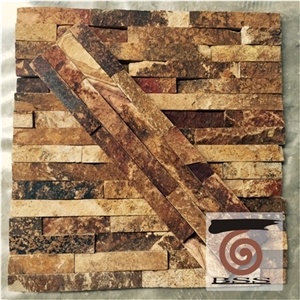 Yellow Sandstone Rough Surface Wall Stone Cladding, Cultured Stone, Stone Veneer, Ledge Stone, Cultured Stone Veneer, Thin Ledge Stacked Stone Veneer