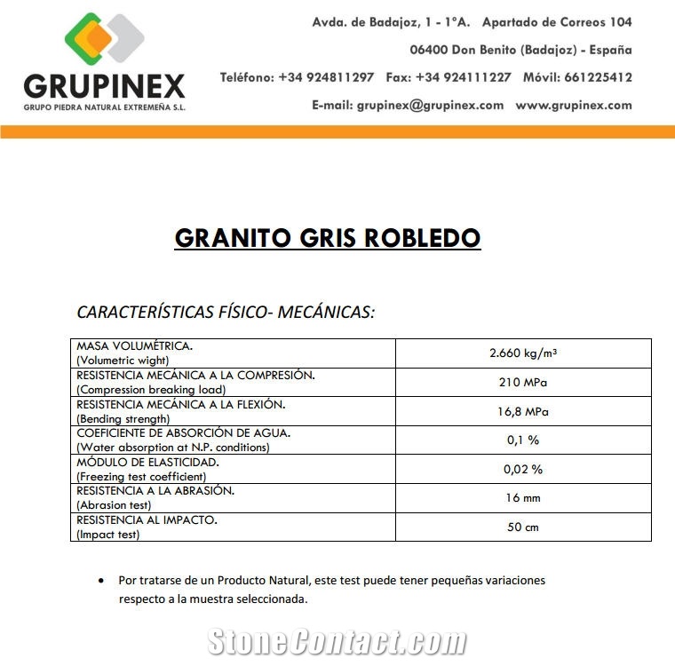 Gris Robledo Granite Blocks