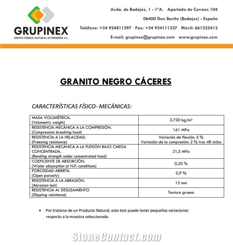 Negro Caceres Granite Blocks