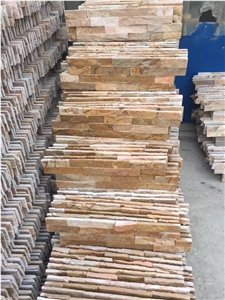 Cheap Yellow Cultural Stone Slate, Cultural Stone Slate, Yellow Wall Covering, Gold Cultured Stone