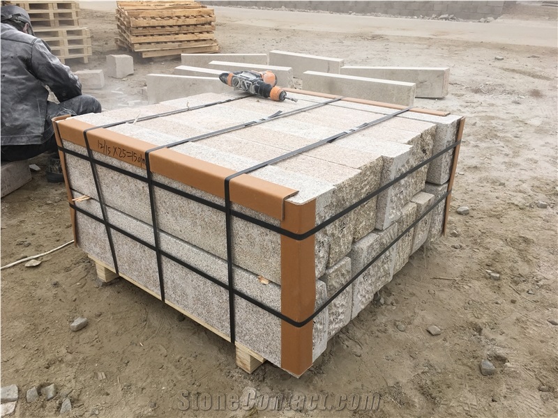 China Beige Color Kerbstones A1,A2,A3,A4,A5 Bush Hammered, Semi Sawn G350 Yellow New G682