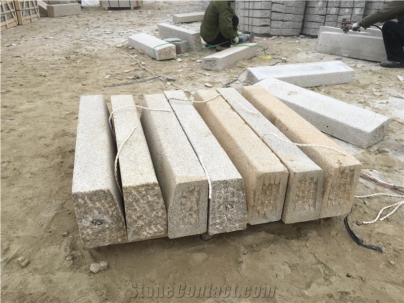 China Beige Color Kerbstones A1,A2,A3,A4,A5 Bush Hammered, Semi Sawn G350 Yellow New G682