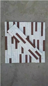 China Slate Cultural Stone Red and White, Red and White Cultural Stone&Wall Cladding, Slate Tiles Red and White