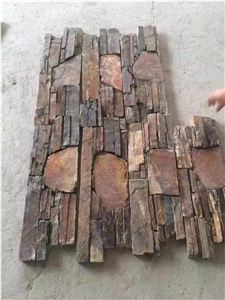 Rusty Wall Stone, Cultural Stone Slate, Brown Wall Stone, Rusty Cultured Stone,Wall Stone Slate