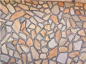 Slate Paving, Yellow Paver Stone, China Yellow Slate Paving, Yellow Floor Covering, China Yellow Slate Flagstone, Natural Slate Paving