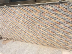 Yellow Slate Mosaic, Wall Covering Slate, Gold Vein Slate Mosaic for Wall Cladding