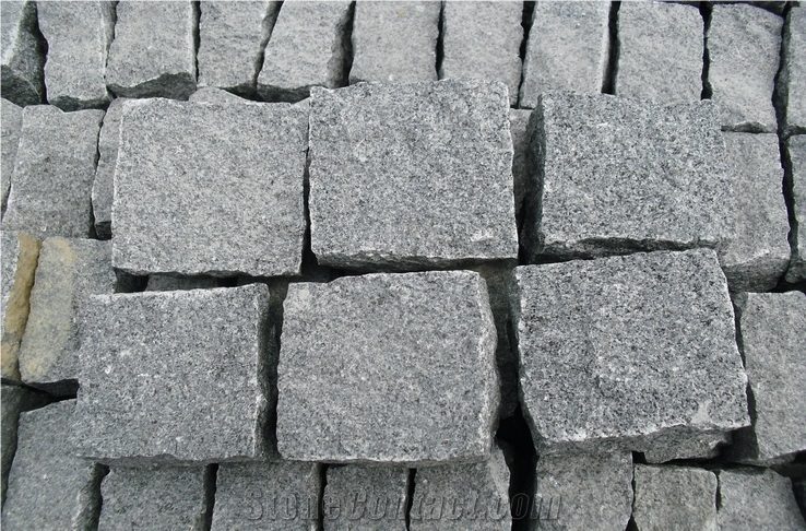 G654 Granite Cube Stone Dark Grey Natural Spilt Paving Stone