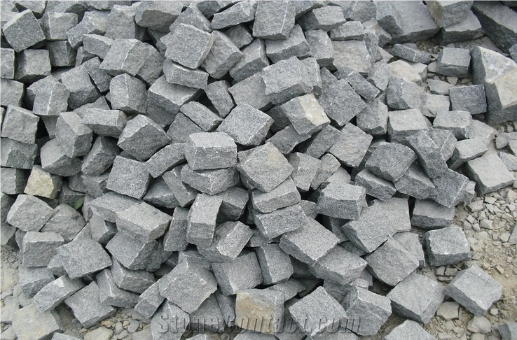 G654 Granite Cube Stone Dark Grey Natural Spilt Paving Stone
