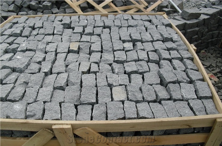 Grey Cube Stone G654 Granite Pavers Garden Stone