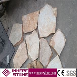 New Hotsale Polygonal Stones, White Yellow Flagstone, Irregular Slate