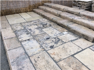 Pierre De Bourgogne Limestone Stairs & Steps, Beige Limestone Staircases