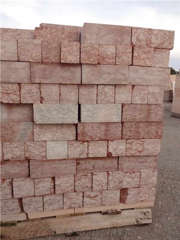 Rojo Al Andalus Red Marble "Al-Andalus" - Bush Hammered Slabs & Tiles, Spain Red Marble