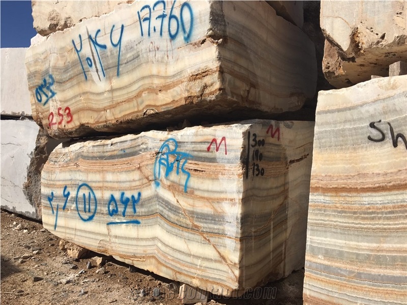 Vein Cut Brown Onyx Blocks Iran