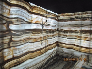 Vein Cut Brown Onyx Blocks Iran