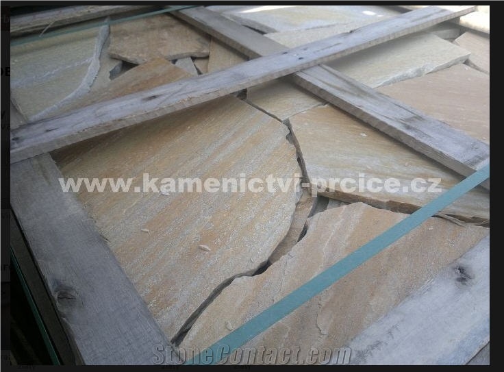 Brazilian Gold Quartzite Albino Yellow Quartzite Irregular Format Flagstone