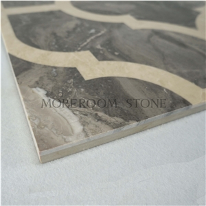 2016 Good Quality Good Design Grey Marble Waterjet Medallions in Lobby