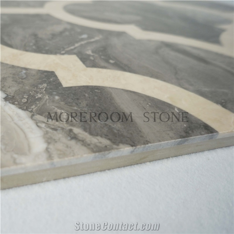 2016 Good Quality Good Design Grey Marble Waterjet Medallions in Lobby