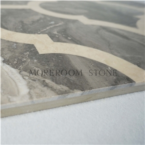 2016 Good Quality Good Design Grey Marble Waterjet Medallions in Lobby