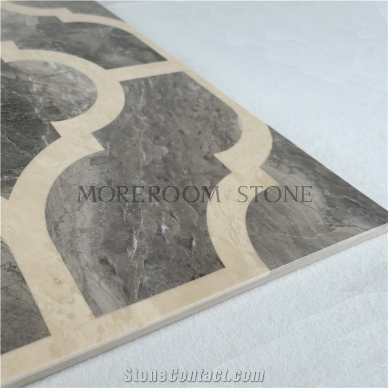 2016 Good Quality Good Design Grey Marble Waterjet Medallions in Lobby