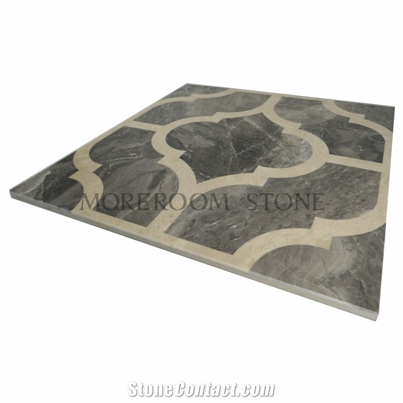 2016 Good Quality Good Design Grey Marble Waterjet Medallions in Lobby