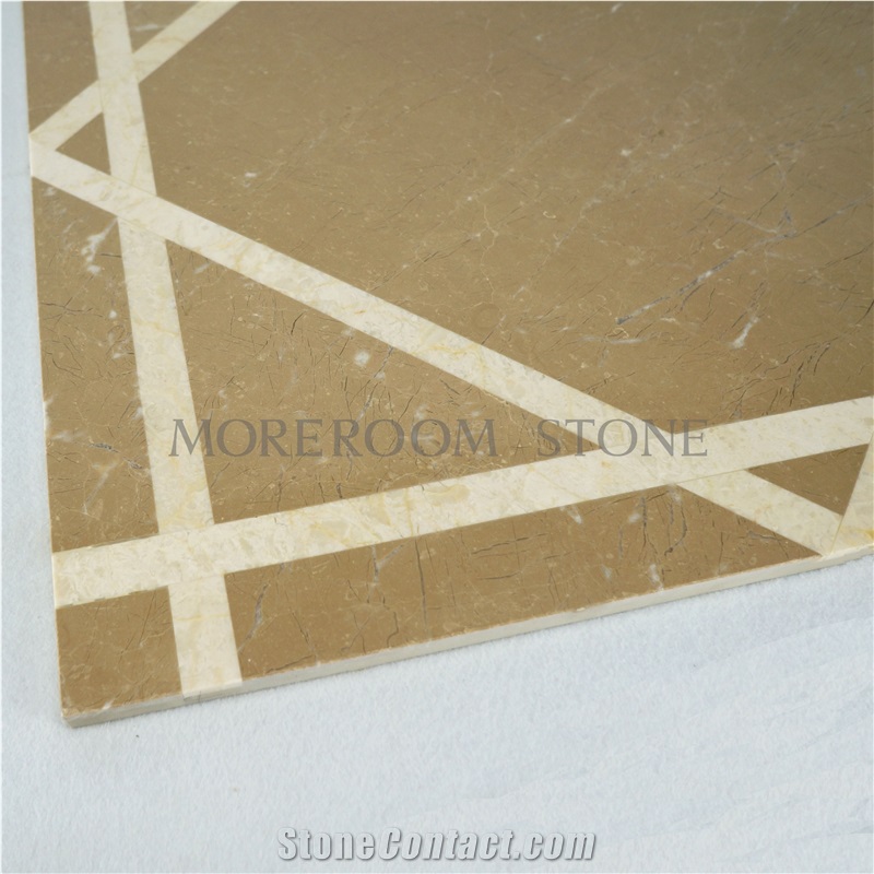 2016 Yellow Marble Tile Calcite Beige Laminated Marble Tile for Floor