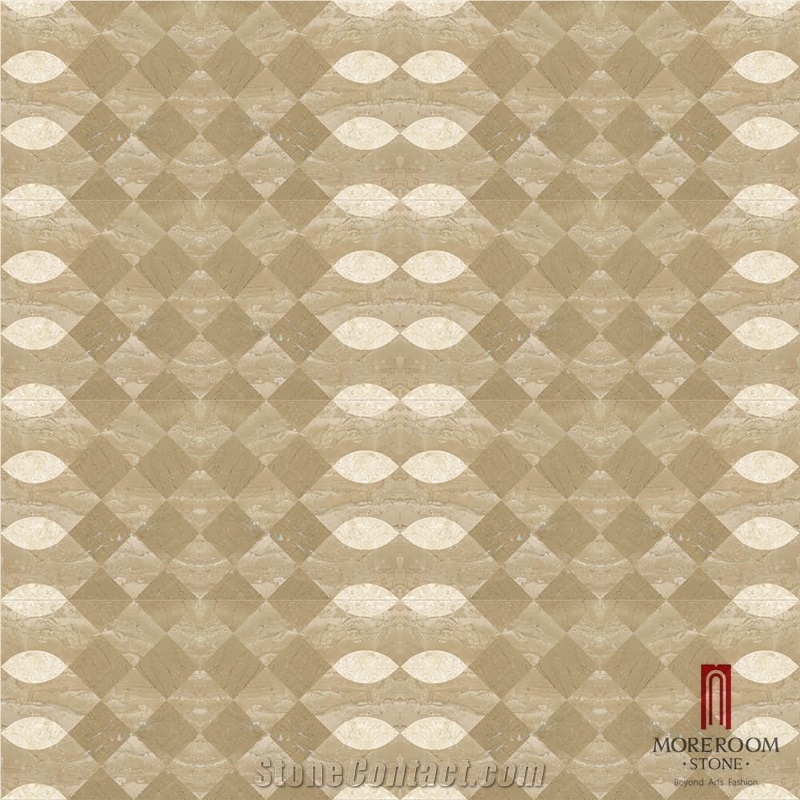 Australia Golden Beige Marble, Composited Mosaic Polished Mosaic Composited Marble Mosaic, Floor Mosaic Laminated Mosaic