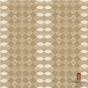 Australia Golden Beige Marble, Composited Mosaic Polished Mosaic Composited Marble Mosaic, Floor Mosaic Laminated Mosaic
